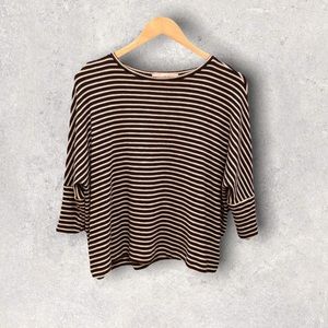 LOFT | STRIPED RIBBED DOLMAN TOP SIZE XSP